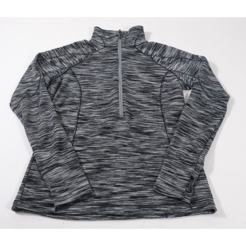 Columbia Pullover Womens S Black Space Dye Glacial IV 1/4 Zip Fleece Thumbholes